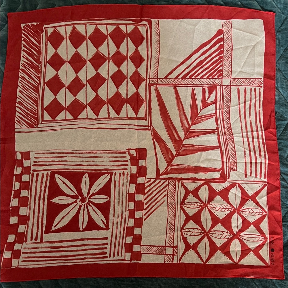 Red Geometric Pattern Scarf